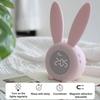 Alarm Clock With Snooze Function Rechargeable Kids Alarm Clock Dimmable Cute Rabbit Design Tap To Pause Clock For Bedrooms