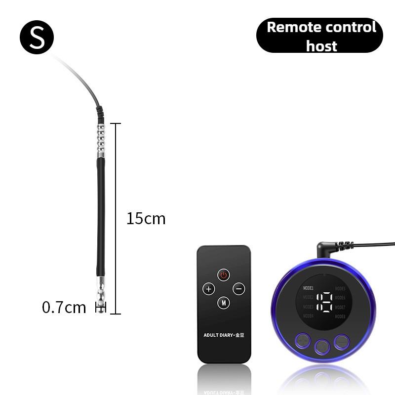 Набор для электростимуляции уретры – Металлический мужской плаг-дилататор с функцией массажа простаты и шока (Конструкция удилища «Лошадиный глаз»)