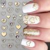 Металлические золотые серебряные наклейки для ногтей сердечки звезды нейл-арт наклейки слайдеры маникюрный декор