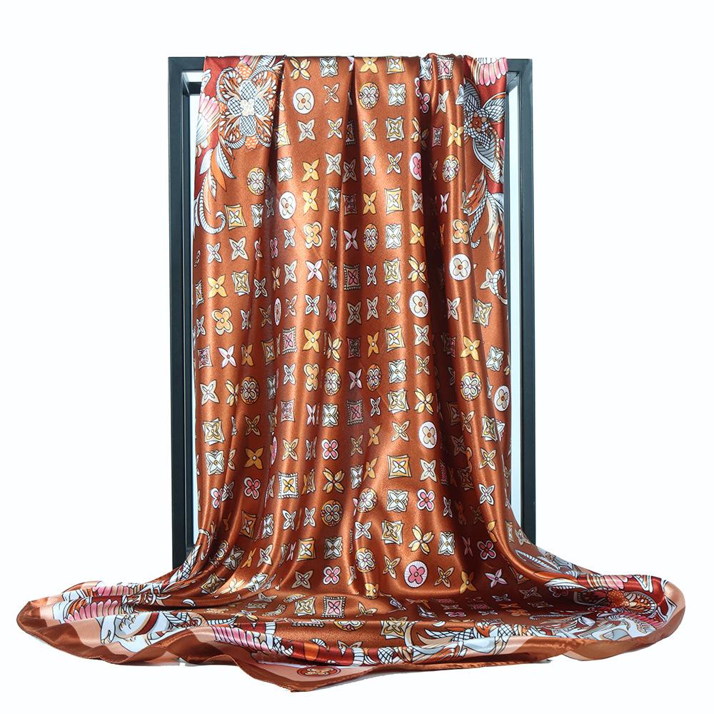 High-quality Luxurious Silk Scarves Headband Scarfs Neck Scarf For Women Chain Silk Scarf Women's Decorative Shawl