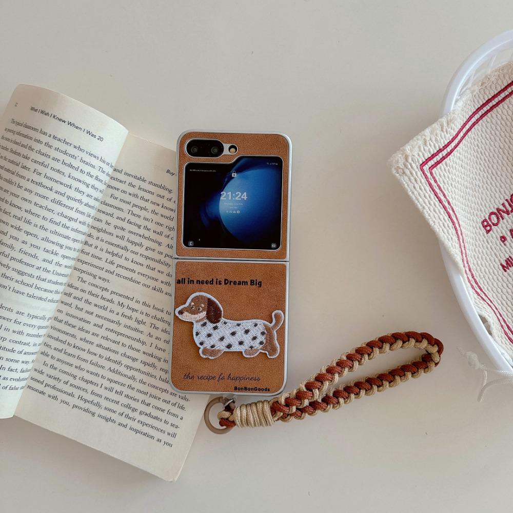 Коричневый чехол-ремешок на запястье для Samsung Galaxy Z Flip 6 5 4 3 Flip6 Flip5 Flip4 Flip3 5G из искусственной кожи, противоударный защитный чехол