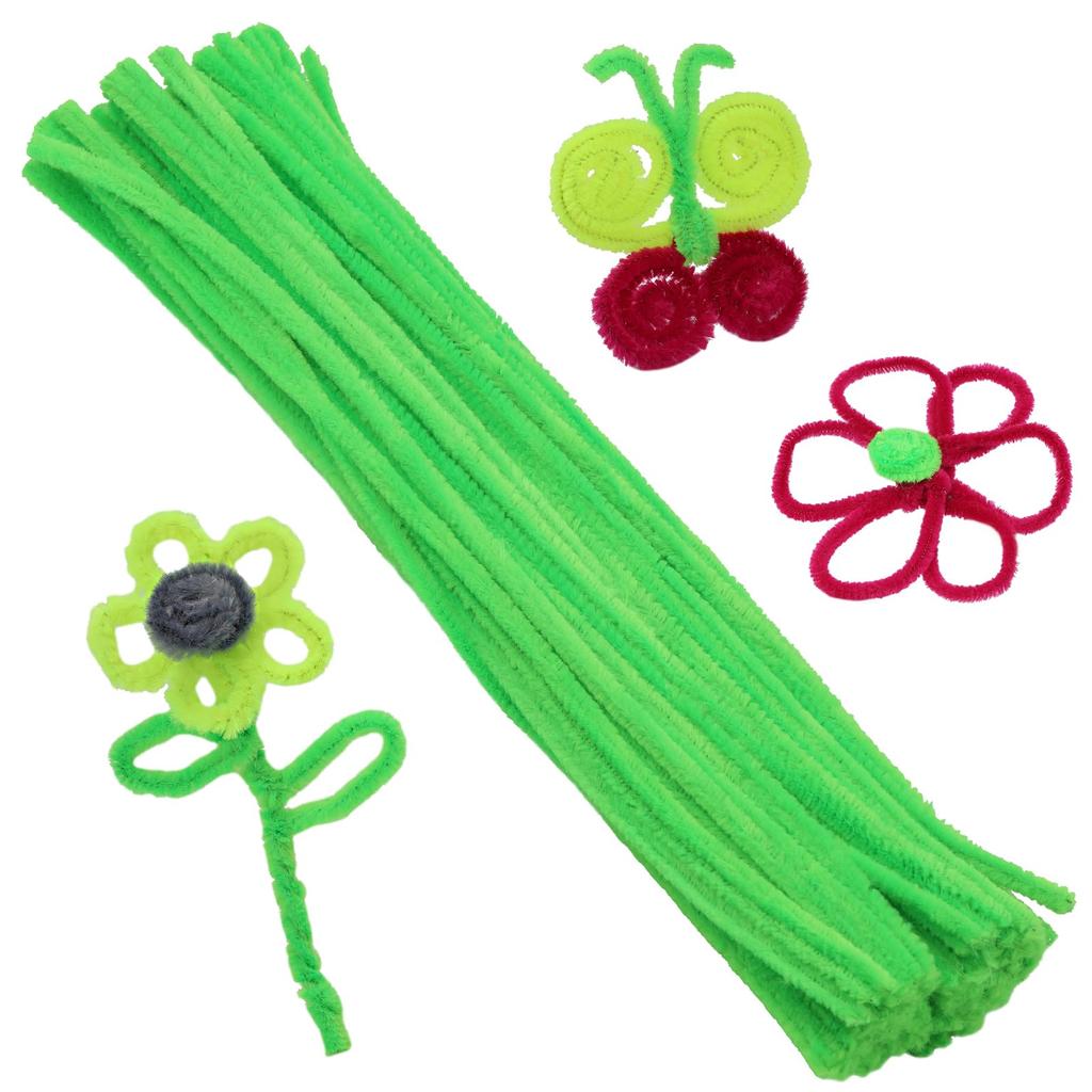 Fenrry 100PCS Pipe Cleaners Chenille Stem Solid Color Pipe Cleaners Set for Pipe Cleaners DIY Arts Crafts Decorations