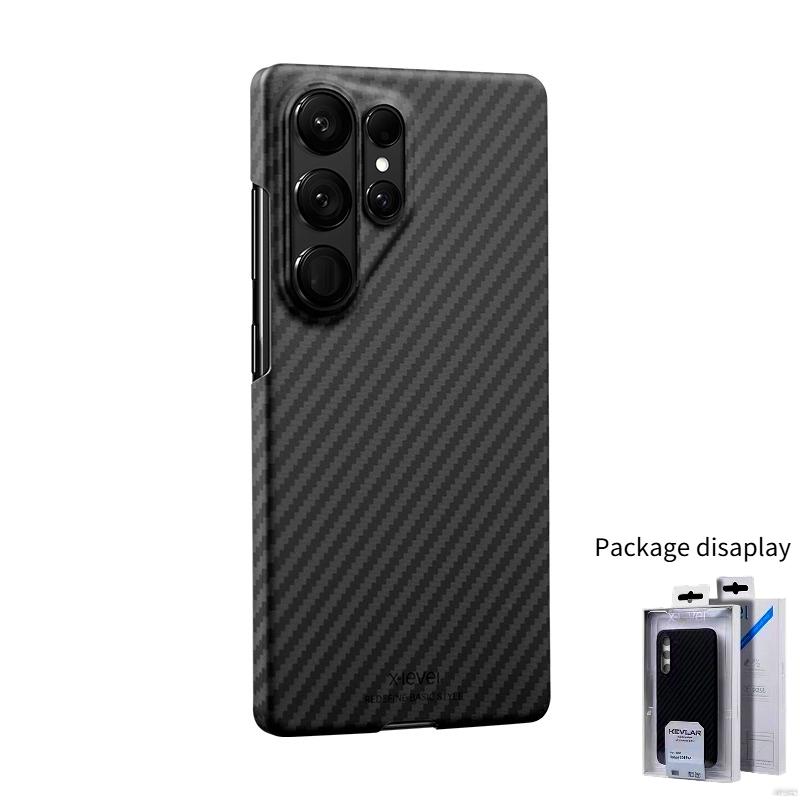 For Samsung S26 Ultra Thin Carbon Fiber Texture for Magsafe Case for S25 S24 Plus S23 Metal Lens Protector Skin Feel PC Cover