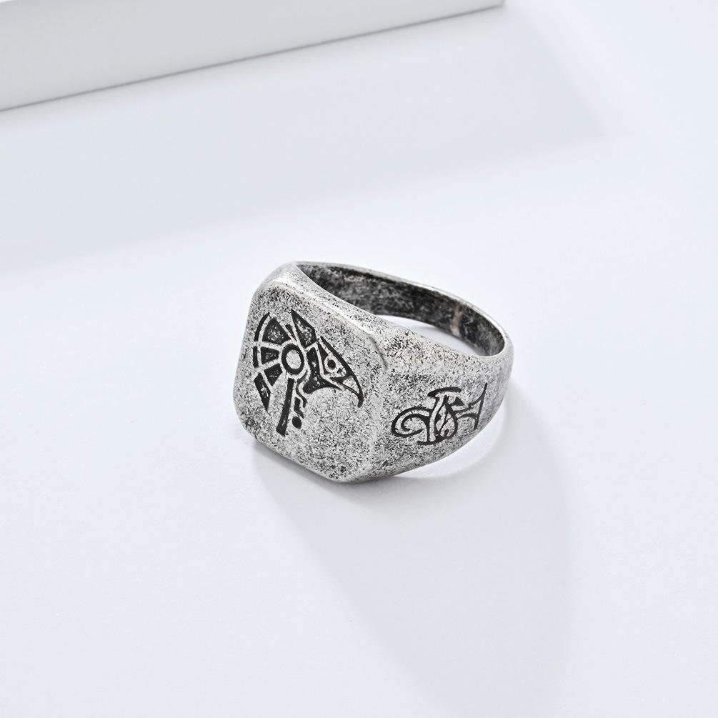 Винтажное кольцо из титановой стали с изображением египетского фараона Гора, бога неба, для мужчин, модное литературное тотемное покровительствующее украшение, аксессуар для мужчин в стиле хип-хоп