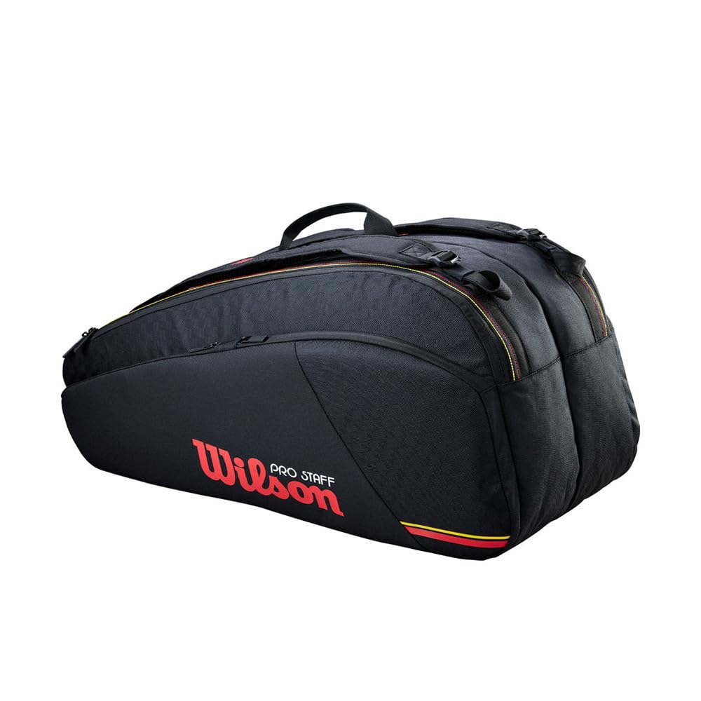 Сумка для теннисных ракеток Wilson PRO STAFF CLASSIC Вмещает до 12 ракеток Черная WR8053801001 - (основанные ракетки среднего веса) -