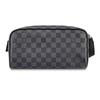 Louis Vuitton Мужская косметичка из холста и кожи в клетку, черная с синим узором, N40127