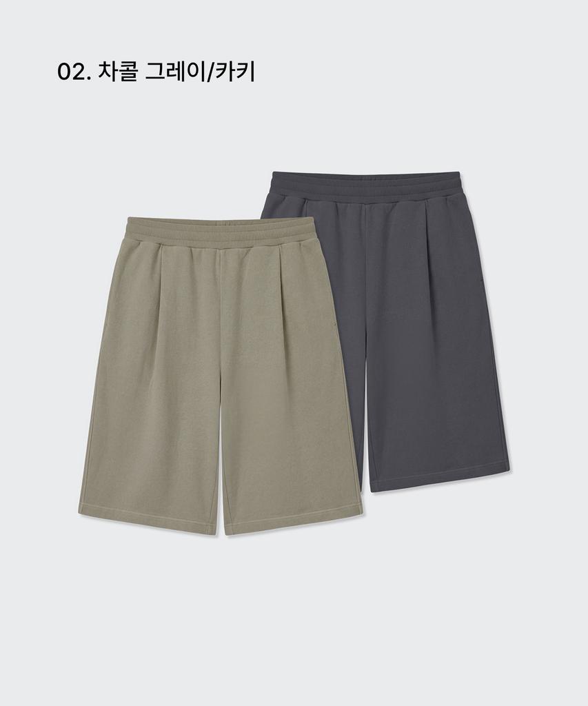 MUSINSA STANDARD Pigment One-Tuck Bermuda Sweatpants 2-Pack