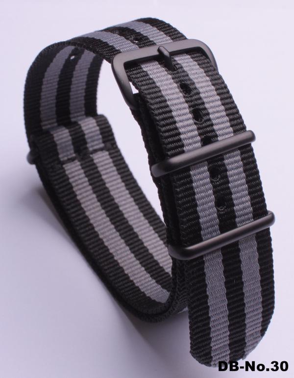 Черный нейлоновый и парусиновый ремешок для часов с вакуумно-нанесенной застежкой