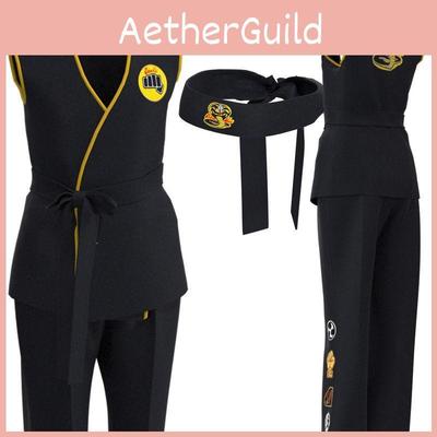 Костюм для косплея «Парень-каратист Кобра Кай» Удобная одежда для тхэквондо на Хэллоуин