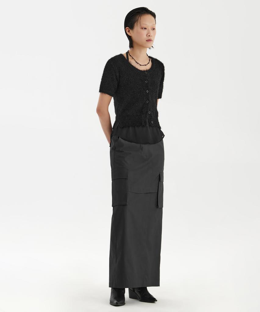 Youth Cargo Maxi Skirt - Charcoal Gray