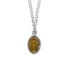 Les Trésors De Lily [R6040] - Handcrafted Silver Necklace 'Virgin Mary' Silvery Yellow (rhodium) - 10x7mm