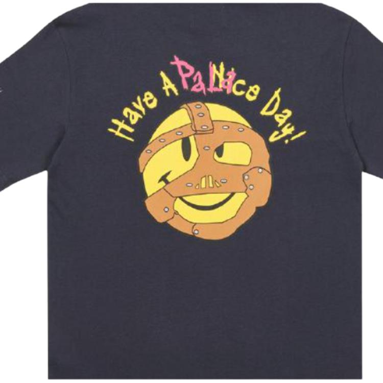 Palace Футболка X WWE Nice Day Темно-синие топы унисекс Синяя P22TS461