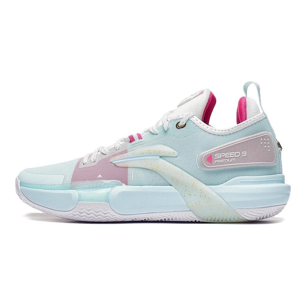Li Ning Speed 9 Премиальная амортизация, износостойкие низкие мужские баскетбольные кроссовки Аквамариновый синий ABAT015-1
