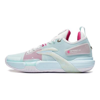 Li Ning Speed 9 Премиальная амортизация, износостойкие низкие мужские баскетбольные кроссовки Аквамариновый синий ABAT015-1