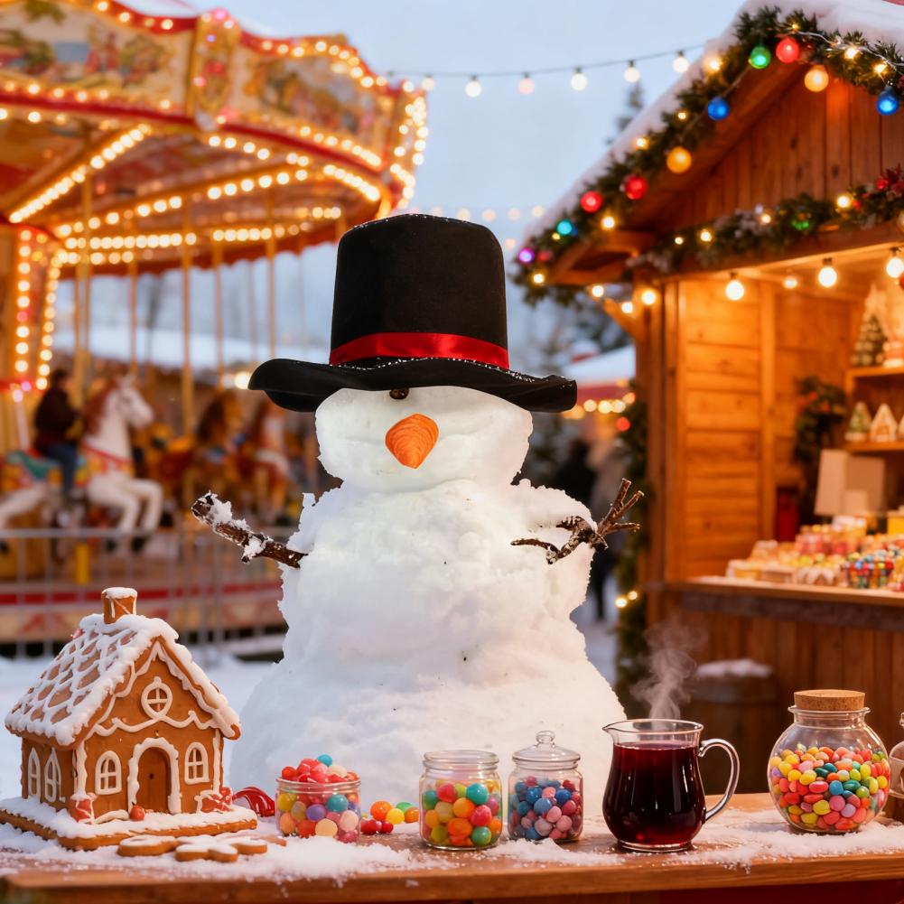 Sophisticated Snowman Project Hat Festive Christmas Snowman Hat Kit for Family Fun Holiday Decor Top Hat for Indoor for Friends
