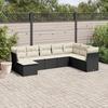 VidaXL Garden Lounge Set with Cushions 8 Pcs, Patio Sofas, Patio Furniture Set, Outdoor Furniture, Black 3218046