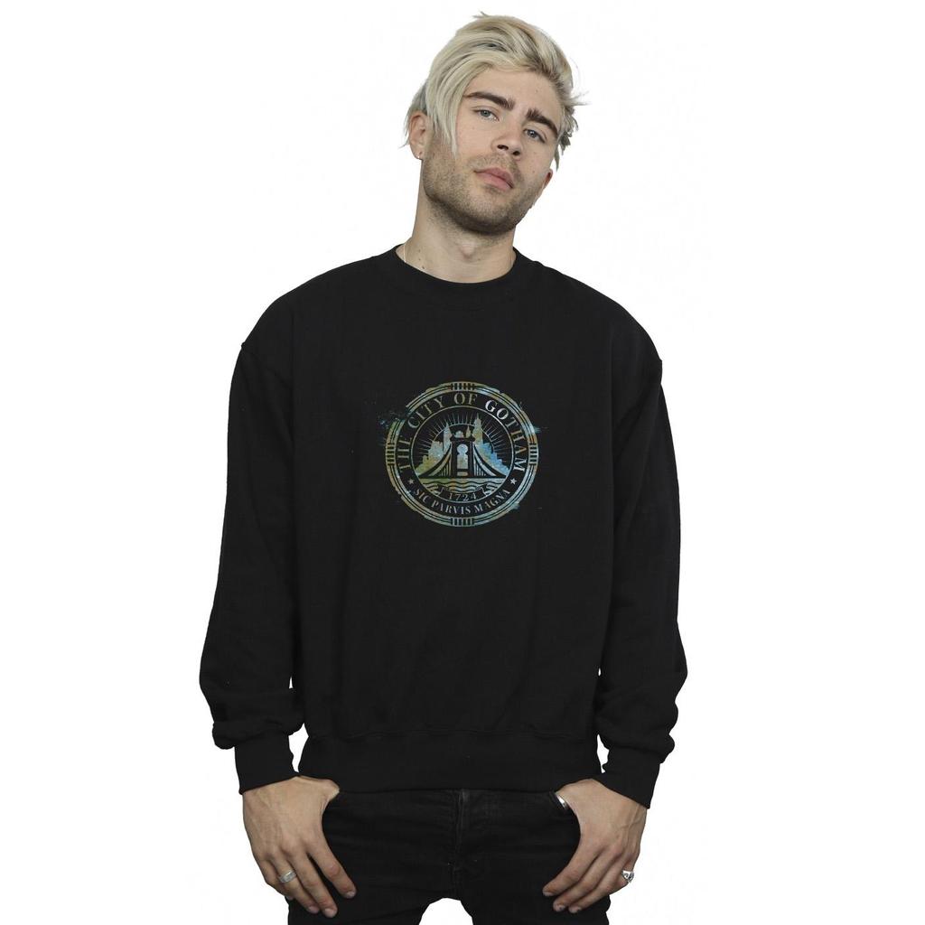 DC Comics Mens The Batman City Of Gotham Magna Crest Sweatshirt