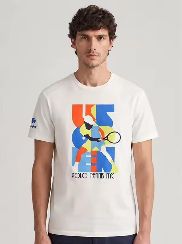 US Open 2026 Tennis Graphic T shirt Polo Tennis NYC Retro Tennis Player Print Short Sleeve Tee Men Women Casual Sports T-shirt