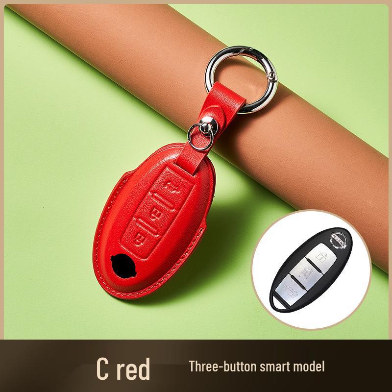 Ключница из коровьей кожи растительного дубления для ключа от автомобиля New Sylphy Murano, ручная работа, дизайн с пряжкой для мужчин