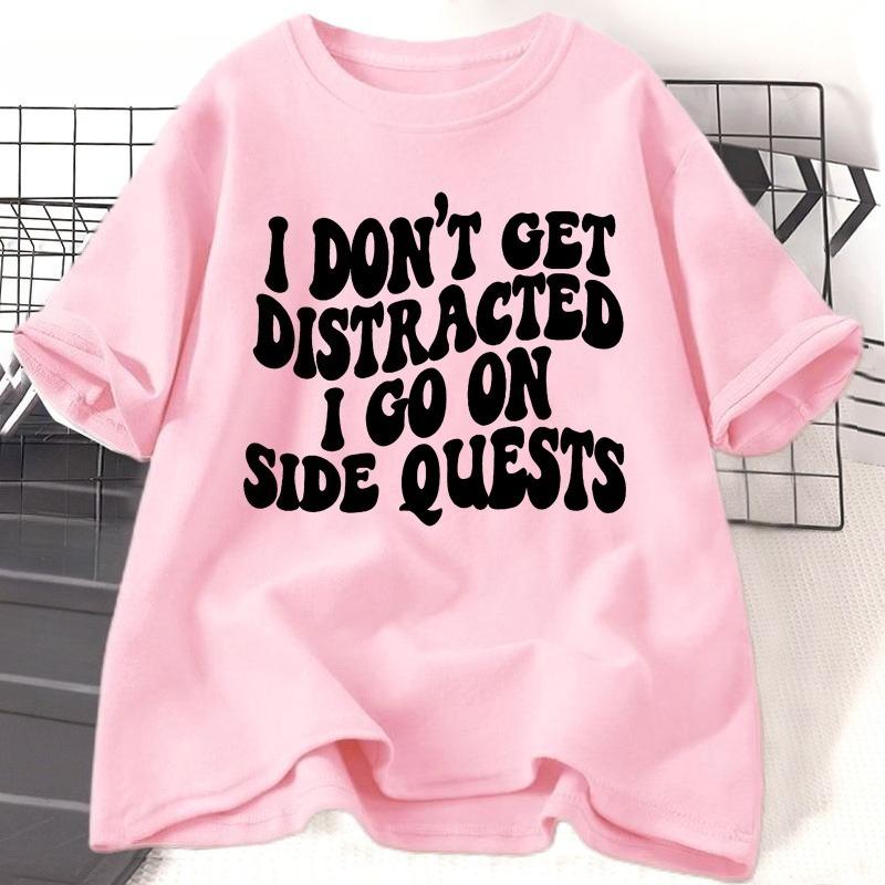 Funny ADHD T Shirt I Go on Side Quests Unisextal Health Tshirt Gamer Lover Tshirt WOMEN Unisex Cotton Soft Tee Shirt WOMEN Clothes