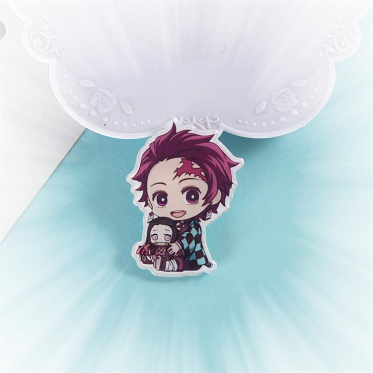 Anime Demon Slayer Badge Brooch Pin Cospaly Cartoon Sabito Makomo Acrylic Pins Costume Prop