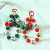 Флокированный бантик, плюшевые бусины, брелок, бисерная подвеска на елку, бисерный шнурок для мобильного телефона, Рождество