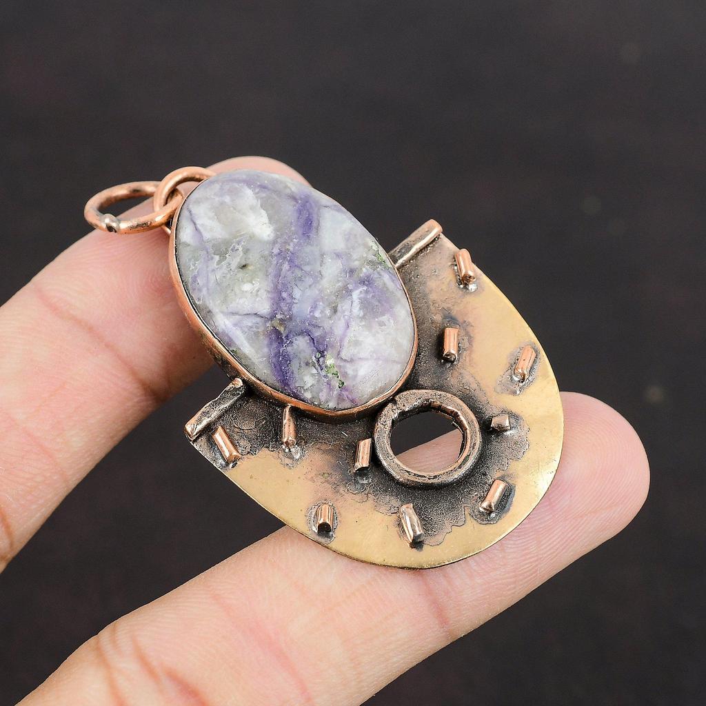 Подвеска Тиффани Джаспер Медный кулон Подвеска с драгоценным камнем Ручная работа Последний дизайн Подвеска Тиффани Джаспер Ювелирные изделия Подарок на годовщину Медные украшения