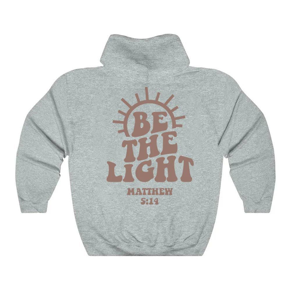 Be The Light Карманные толстовки Повседневные Длинные рукава толстовки с завязками Толстовки Женская одежда