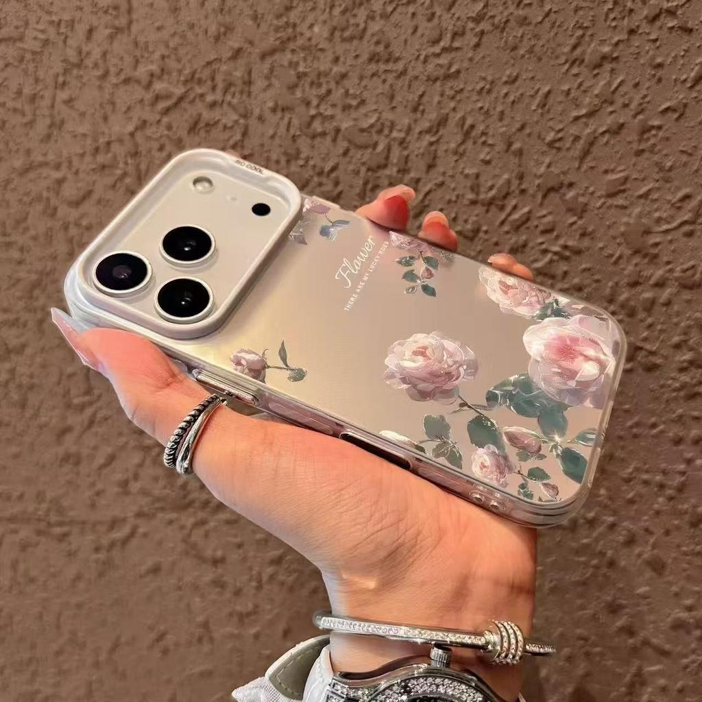 Чехол для телефона с узором из розовых роз для iPhone 17 Air 16 e 15 14 13 12 11 Pro Max Mini Plus X XR XS SE 2020 2022 Coque Funda