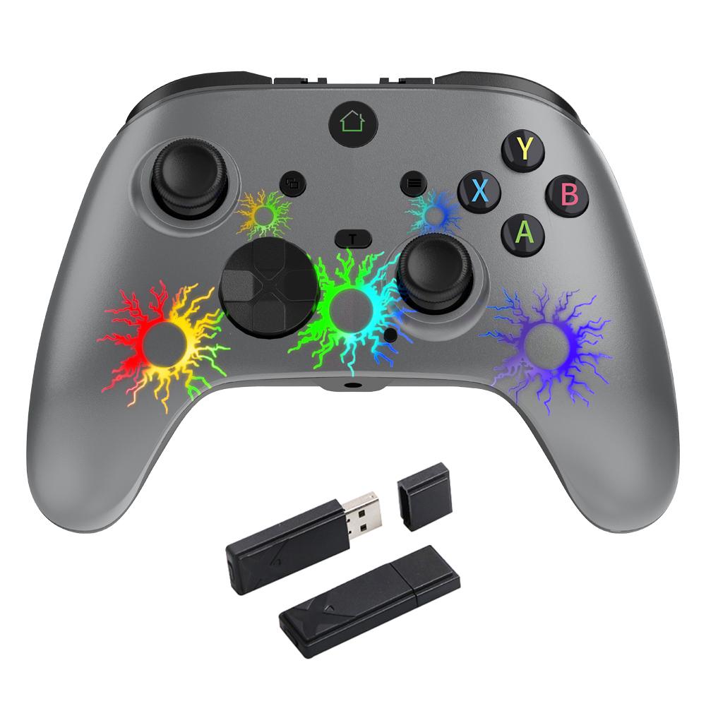 High Quality 2.4Ghz Wireless RGB Light Custom Joystick Smart Game Controller for Xboxone/S/X PC P3 Android with Vibration Motor