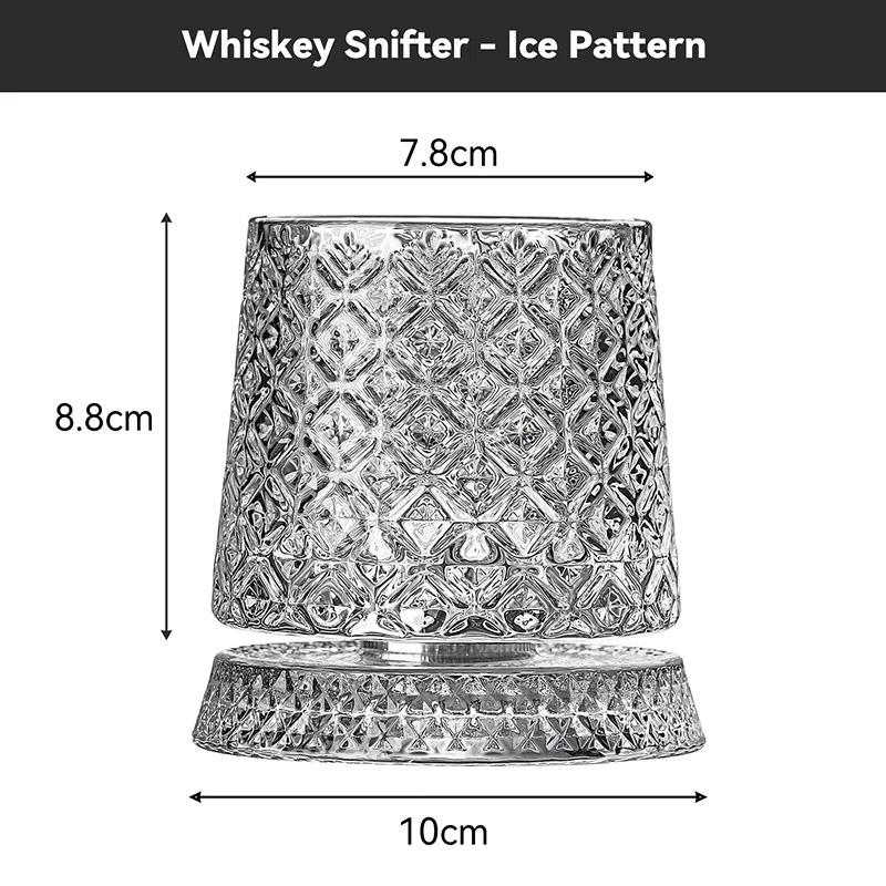 1PCS Rotating Whisky Glass 360 Degree Rotating Crystal Beer Glass Thick Base for Bourbon And Scotch Whisky a Unique Gift for Men