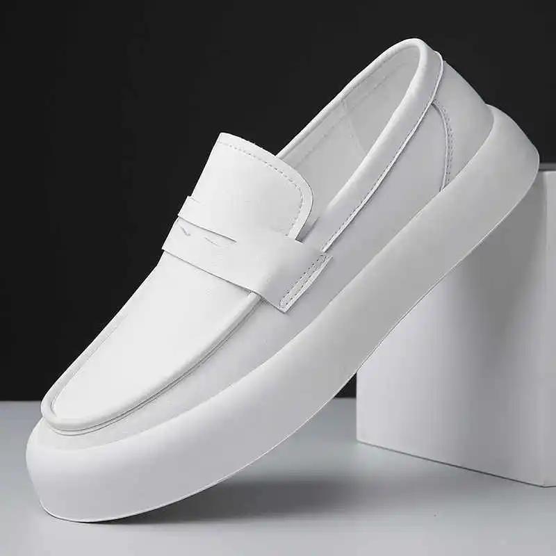 Модные туфли из натуральной кожи с круглым носком, желтые, туфли для платья, кроссовки, кроссовки для мужчин, вечерние платья, спорт, популярные товары, милые, 2025 новинка