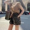 Women's XL Leopard Print High-Waist Elastic Slim Shorts - New Summer Fashion Style for Sizes 2-300 Lbs