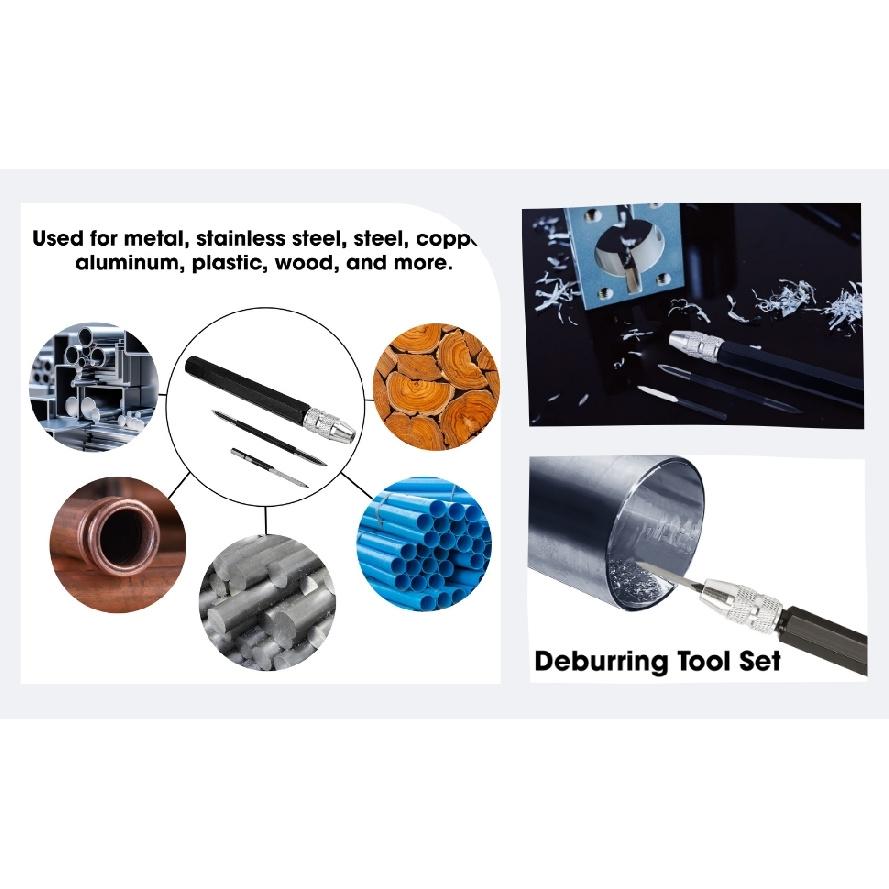 3PCS Scraper Deburring Tool Adjustable Trimming Blade Triangular Trimmer Pencil Steel Cutter Reamer Fabrication Reaming Removal