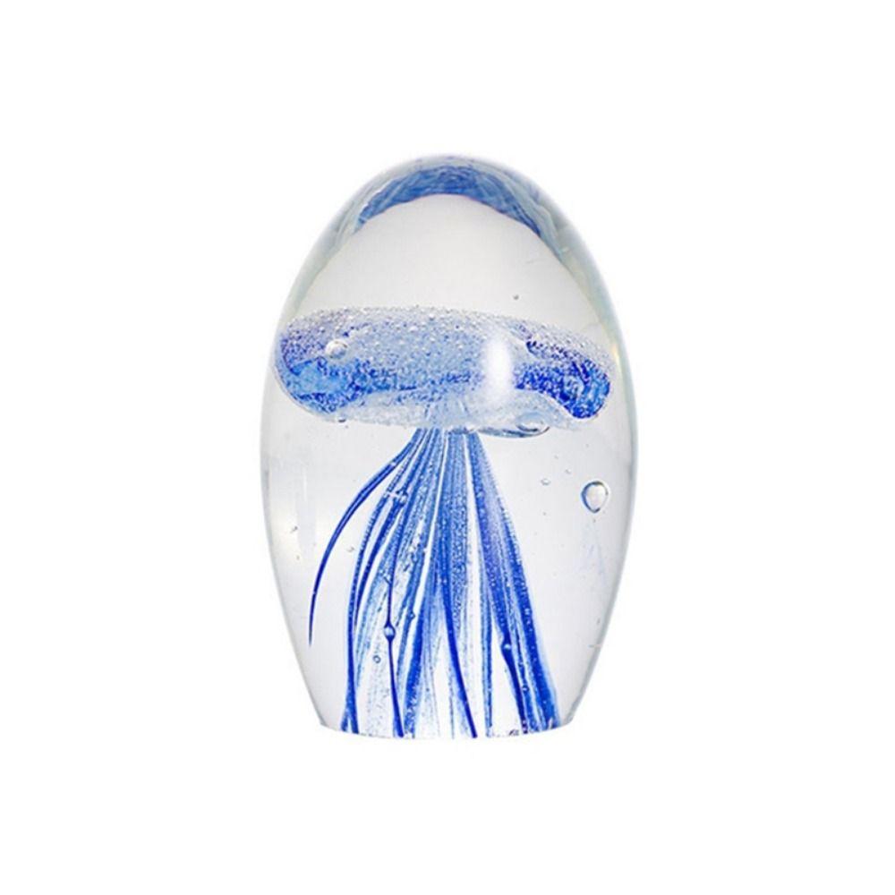 Craft Jellyfish Figurines Crystal Glass Craft Paperweight Table Ornaments Table Top Decor