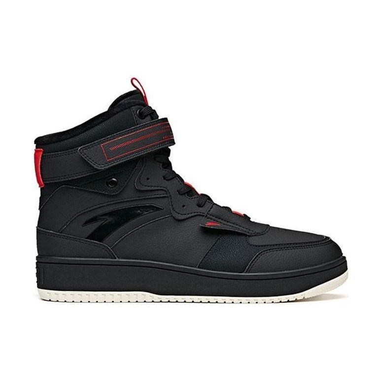 Anta Fleece Casual High-Top Sneakers Men Sneakers Black Red 912048900-1