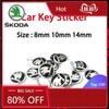 Car Sticker 2025 New 10PCS 14mm Car Remote Key Sticker Emblem Decal For Skoda Octavia Kodiaq Fabia Superb Rapid Kamiq Karoq Deri