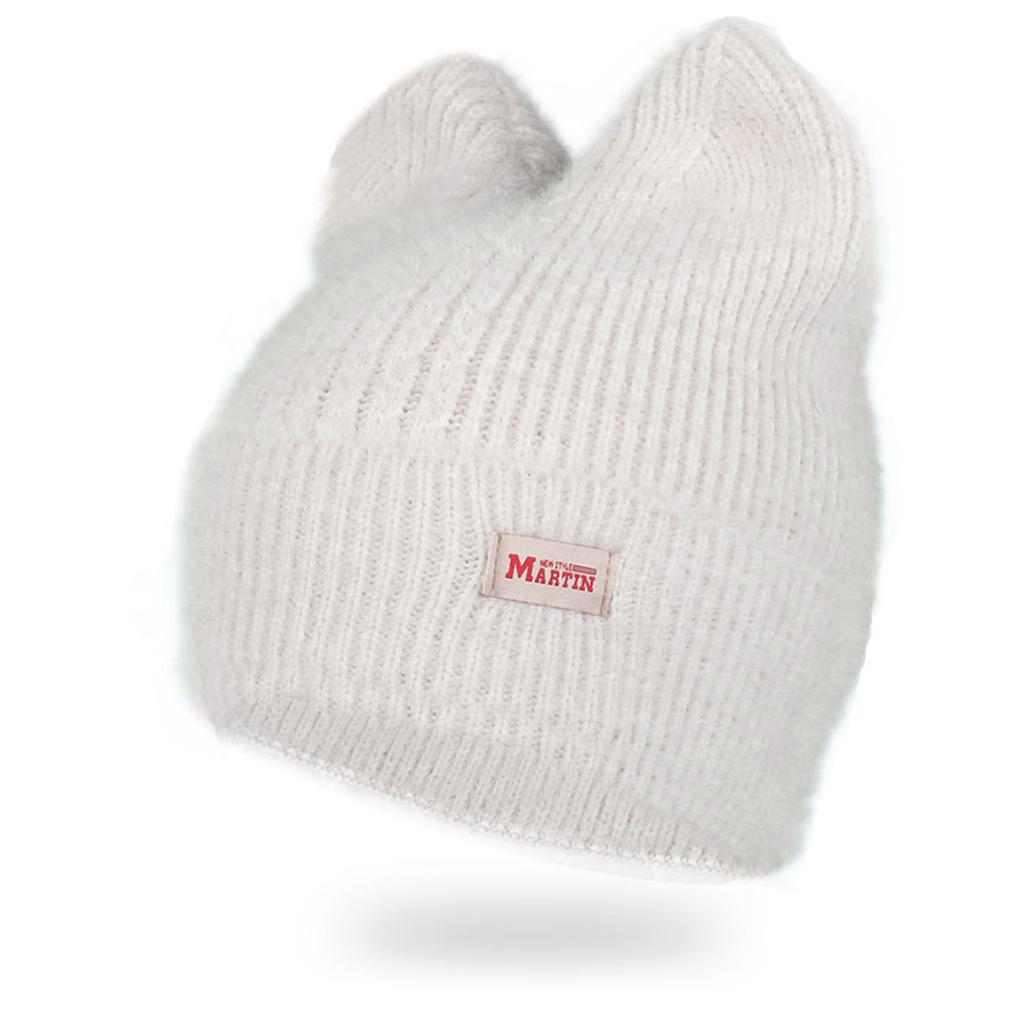 Вязаная шапка Y2K для женщин, зимняя теплая шапка-бини, милая шапка с кошачьими ушками для подростков и взрослых, ветрозащитная шапка для холодной погоды, головной убор