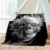 1pc skull pattern blanket, all season lightweight home office outdoor nap multifunctional blanket