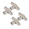 4PCS F-Type Coax Cable Splitter Combiner Adapter 3 Way Connector RG6 for TV, Video