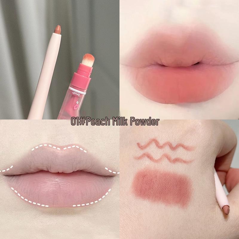 Многофункциональный карандаш одним движением: Fei Xi Misty Dudu Двусторонний карандаш для губ и глаз - Карандаш для губ, База для помады, Пухлые губы, Стойкий.