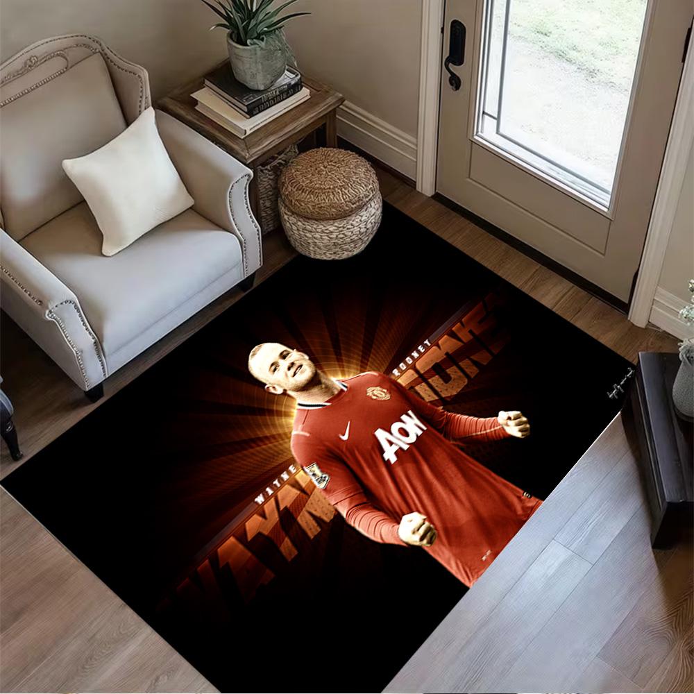 Football Player Action Carpet Design for Entryway Game Room Balcony Dormitory Antislip Carpet Anime Office Decor Best for Christmas
