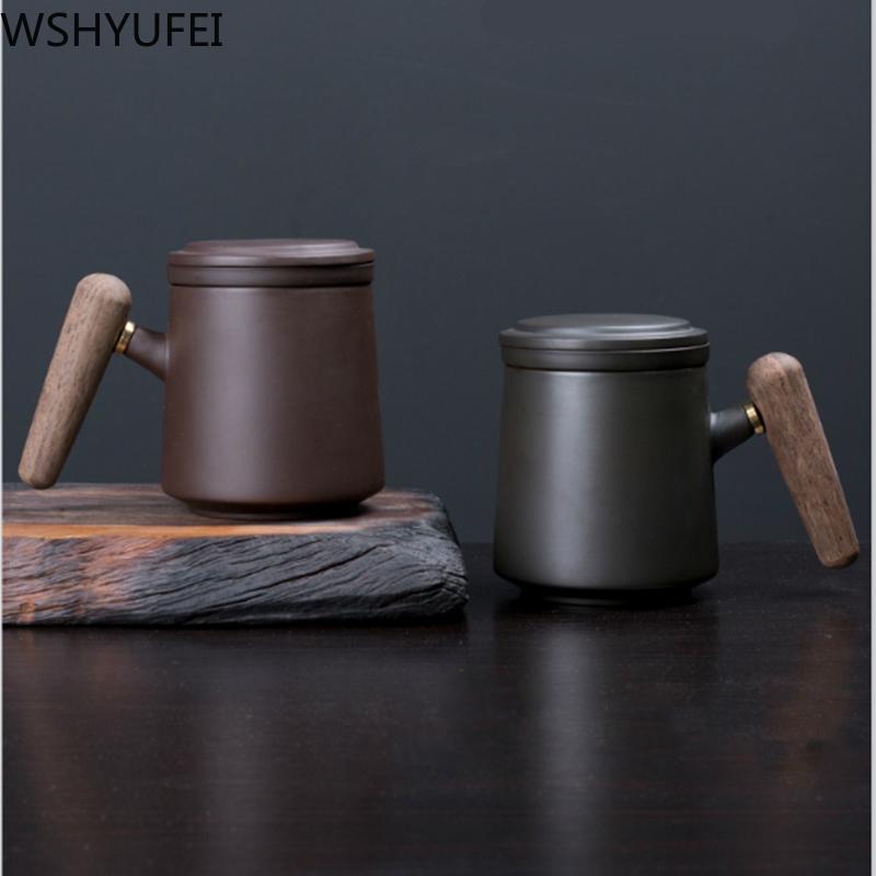 Personality Ceramic Tea Set Teacup with Lid Filter Office Mark Cup Travel Portable Tea Set Household Drinking Utensils WSHYUFEI