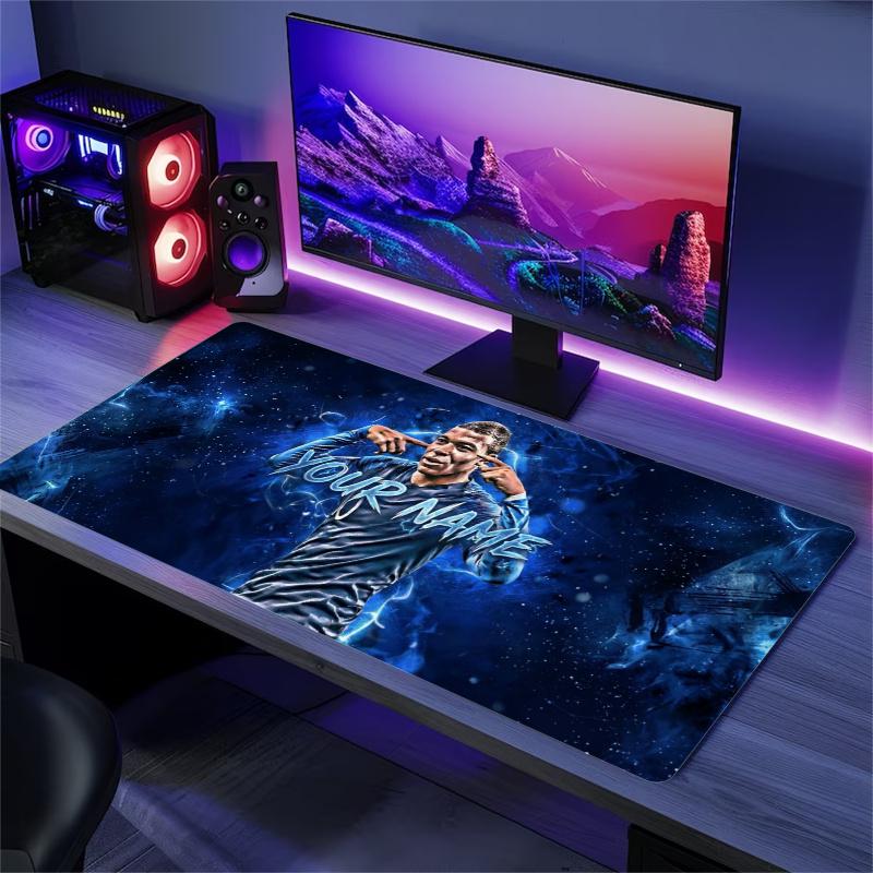 Custom Name Soccer Jersey Custom Name Large Size Mouse Pad Gaming Table Cushion Nonslip Laptop Tablet Big XXL Mat Mini PC Playmat With Lock edge