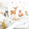 Cartoon Animals Wall Stickers Children Rooms Fawn Fox Kids Wall Stickers Decals Wallpaper for Kids Room Baby Room Decoration