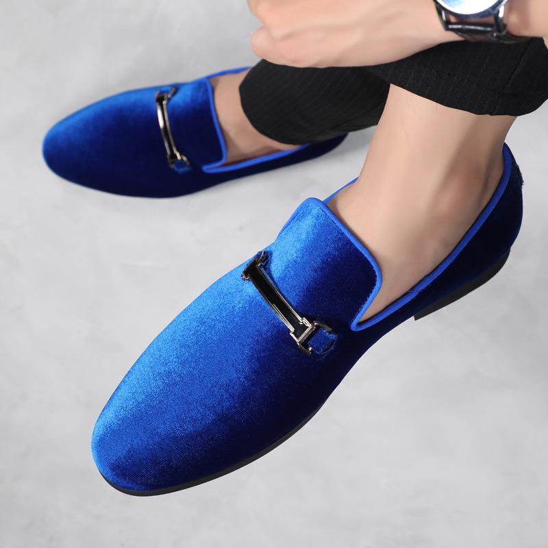 Luxry Blue Men Loafers Shoes Slip On Moccasins Plus Size 38-48 Flats Casual Shoes Man Party Dress Wedding Shoes