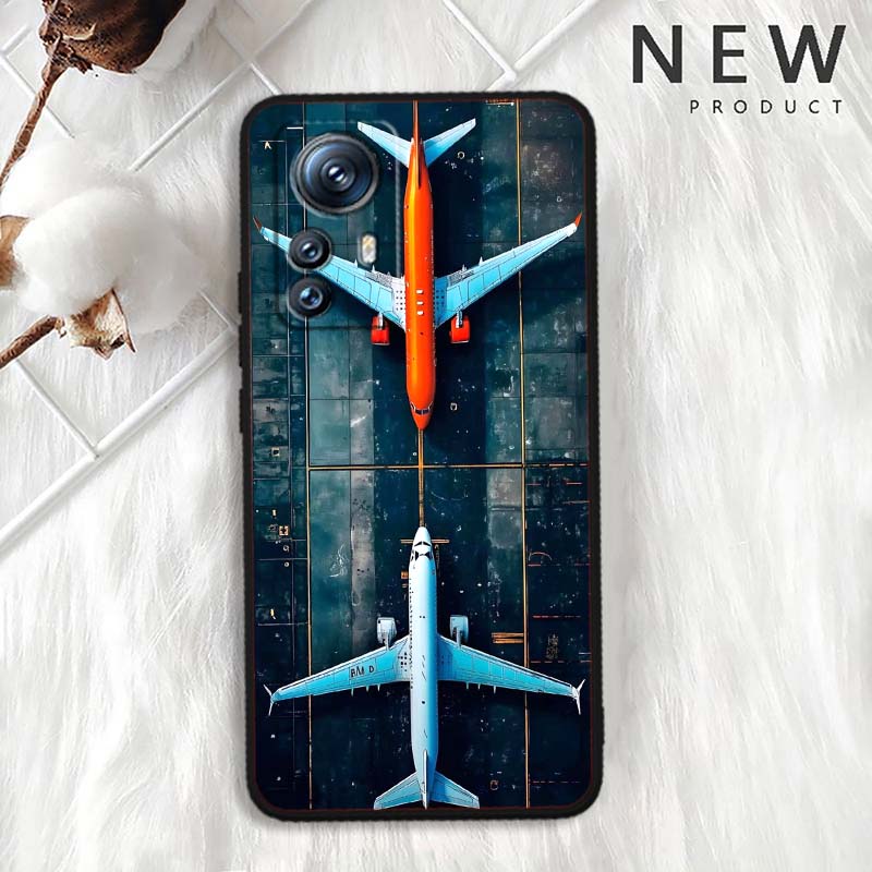 Модный чехол для телефона с рисунком самолета для Xiaomi Mi 15 14 13 13T 12 12T 12S 11 11i 11T Pro Ultra Lite 5G Черный Мягкий
