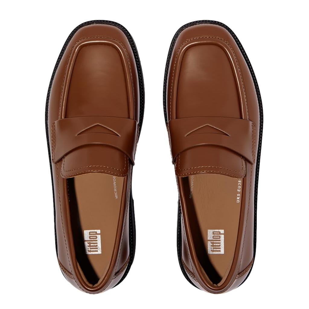 Лоферы PENNY LOAFERS Rich Brown cm [Fit Flop] F-LUMA BOX-LEATHER DEMI-WEDGE женские 24.0