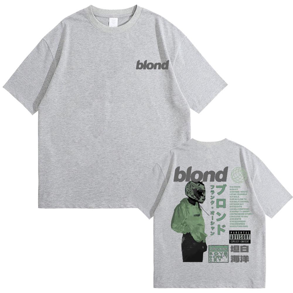 Rapper Frank Double Sided Print T Shirt Rap Men's Blond Hip Hop Tshirt Ocean Oversized T-shirt Men Women Casual Pure Cotton Tees