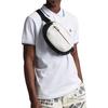 Moncler Поло с вышитым логотипом и принтом, короткий рукав, мужское, белое J10918A0002584556001